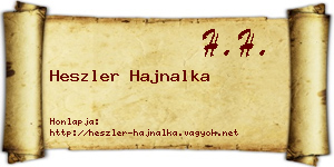Heszler Hajnalka névjegykártya
